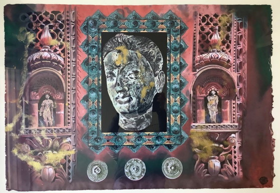 Image 1 of Gerti Bierenbroodspot Sérigraphie « Gandhara » (XXL)