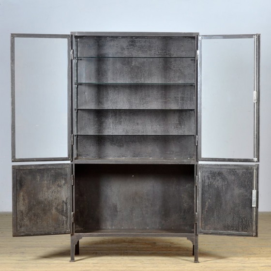Image 1 of Polished iron medical cabinet, 1930s