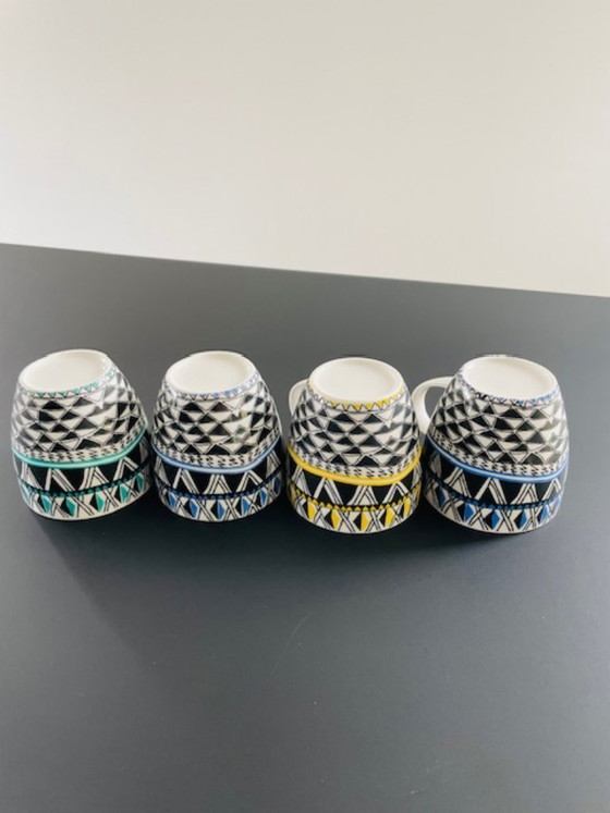 Image 1 of Set di 4 tazze di design finlandese con grafica