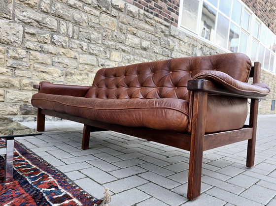 Image 1 of Canapé Canapé en cuir Mid Century 60s 70s Loft Studio Vintage