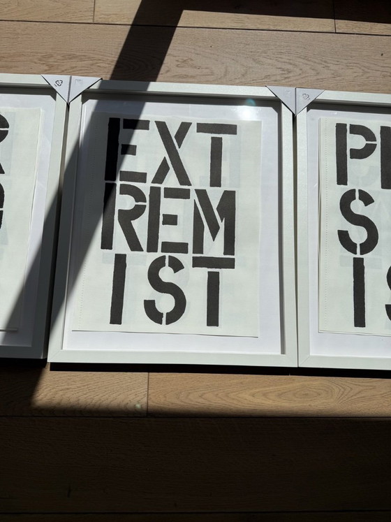 Image 1 of CHRISTOPHER WOOL LITHOGRAPHY WARHOL TOGO INDUS STARCK Set of 6 framed