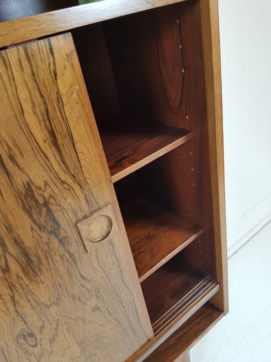 Image 1 of vintage Deense wandkast | vakkenkast palissander hout