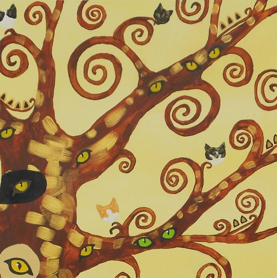 Image 1 of El árbol del gato (pintado a mano)