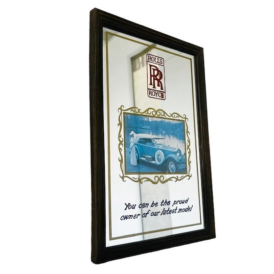 Image 1 of Miroir publicitaire Rolls Royce vintage voiture memorabilia 1970