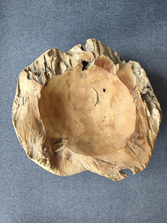 Image 1 of 🌿 Coupe en bois massif - teck, coupe en teck, décoration en bois