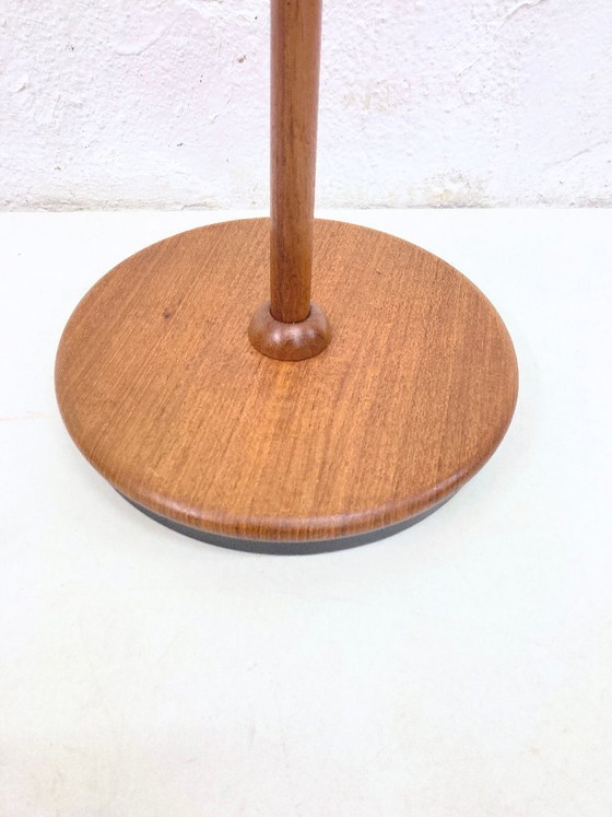 Image 1 of Domus dubbele booglamp van teakhout, design uit de jaren 70.