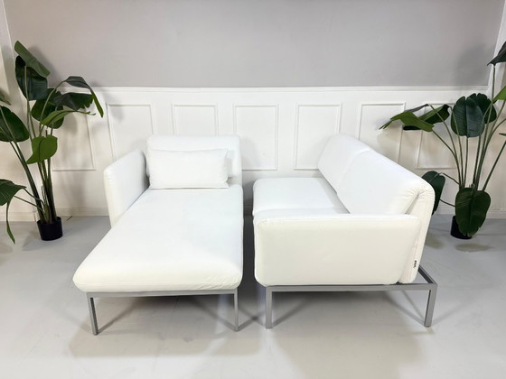 Image 1 of Brühl Roro Medium Sofa Leder Weiß Schlafsofa Ecksofa Liege Daybed