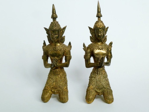 Coppia di statuette tailandesi di Theppanon