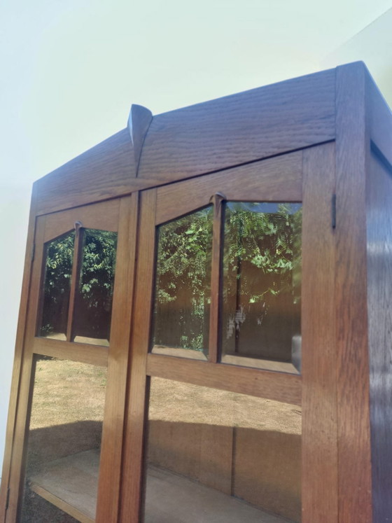 Antieke Kast Amsterdamse School Vitrinekast – Vitrinekasten, Wood, Glass (photo 5 of 11)
