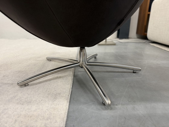 Image 1 of Label van den Berg Hidde Soft Swivel Armchair Dark Brown