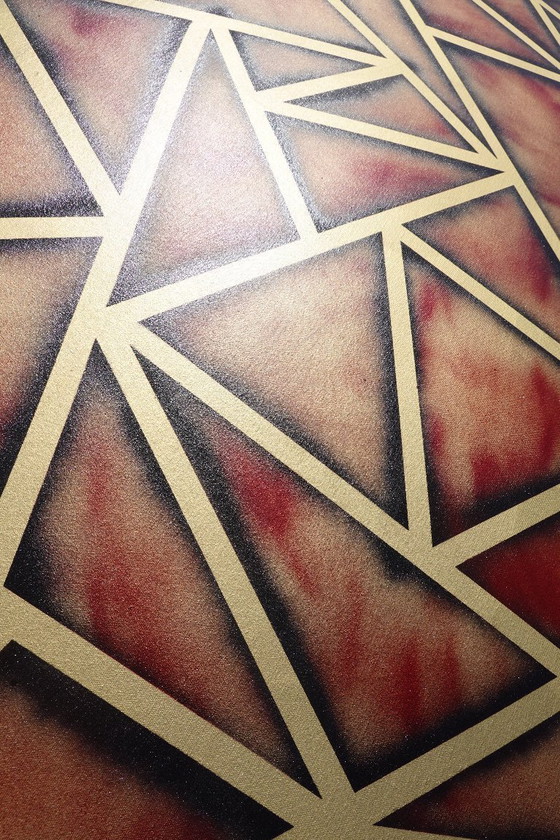 Image 1 of Goudkubisme A1380 - abstract schilderij XXL