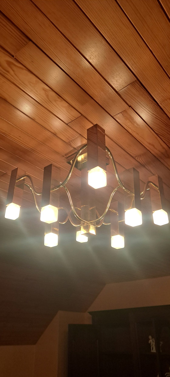 Image 1 of Lampada da soffitto di design vintage Gaetano Sciolari per Les Ateliers Boulanger