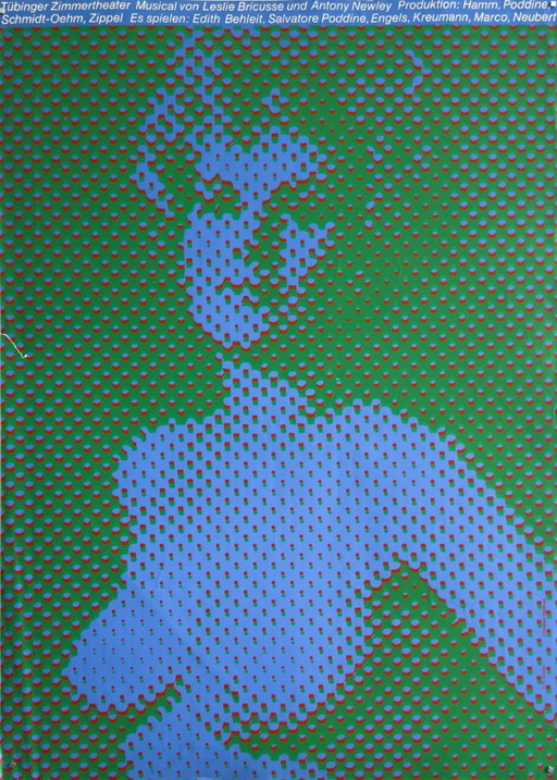 💠 Tübinger Zimmertheater – Musical – c. 1970 – Original A1 Poster by Frieder Grindler | 84 × 59 cm | West Germany