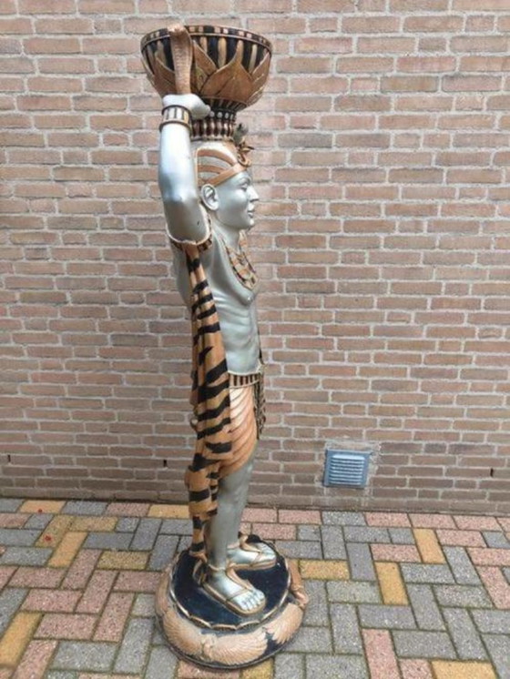 Image 1 of statua di faraone a grandezza naturale egiziana Porta piante - Egitto