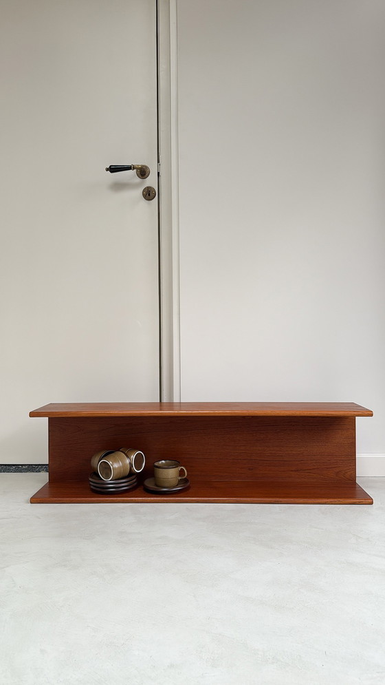 Image 1 of Solid teak wood wall shelf