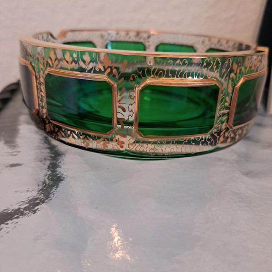 Bohemia Crystal Ashtray Emerald Green with Real Gold Czechoslovakia 60s/70s – Decorative Objects (photo 6 of 11)