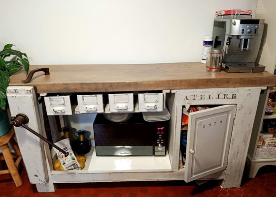 Image 1 of Antike Werkbank aus Buchenholz