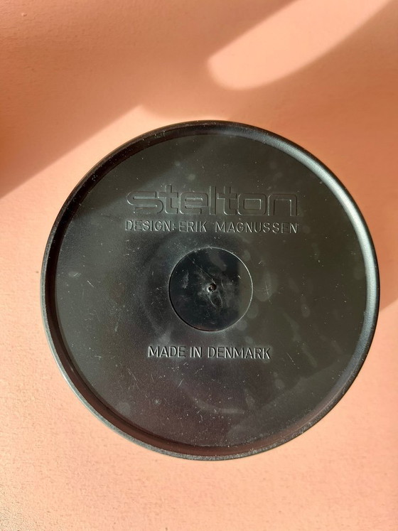 Image 1 of Stelton EM77 set: geïsoleerde kan en suikerpot, ontwerp van Erik Magnussen, Denemarken. Postmoderne zwarte thermoskan, jaren 70/