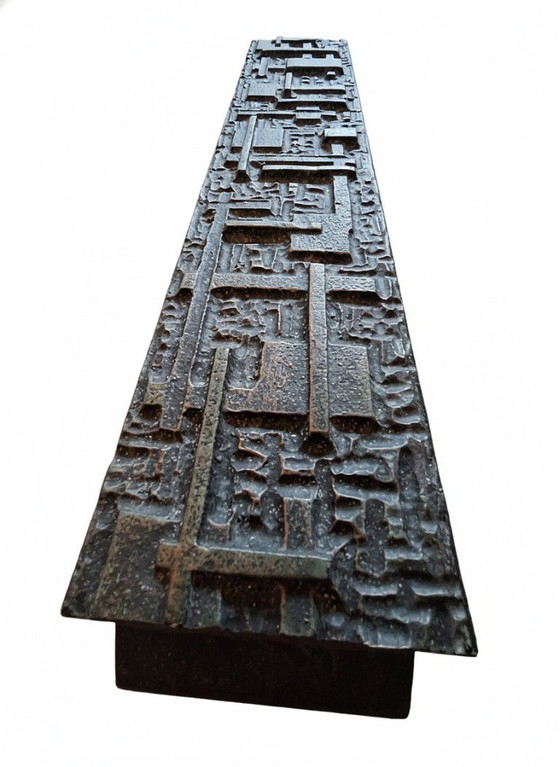 Image 1 of Brutalist large door handle wall sculpture