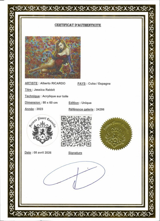 Alberto Ricardo - Jessica Rabbit - Artist's painting – Paintings & Drawings, Canvas (photo 11 of 15)