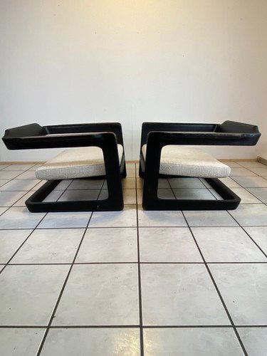 Sillones Cantilever Lounge sling cube easy Chair extremadamente raros Lou Hodges – fauteuils