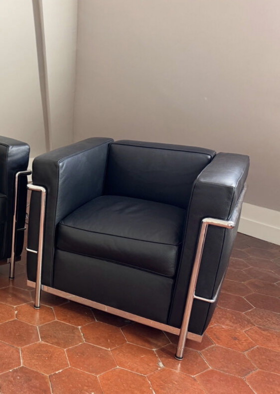 Image 1 of Een paar leren fauteuils