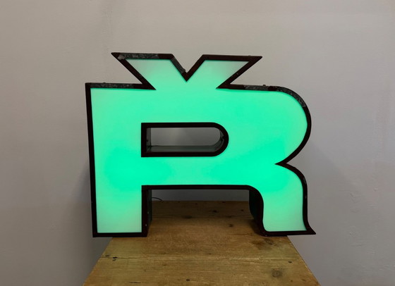 Image 1 of Large Vintage Illuminated Advertising Letter Ř , 1960s
