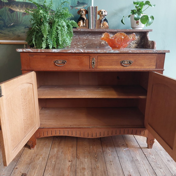 Image 1 of Antique French sideboard with marble top
