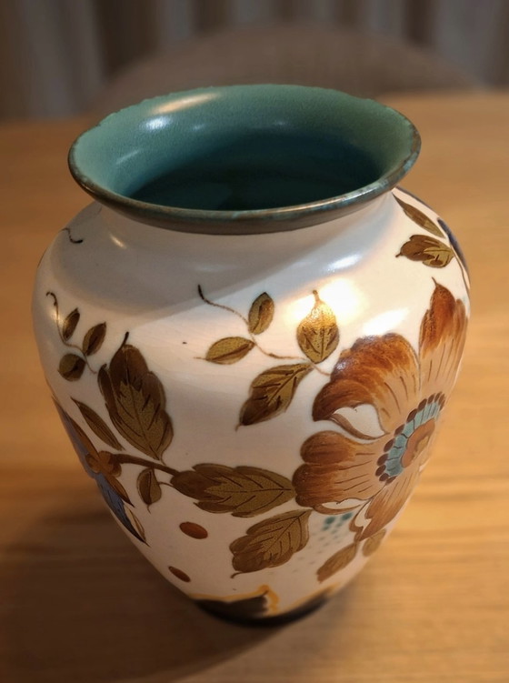 Image 1 of Vaso Royal Gouda in stile Art Déco Anvers 3160 – dipinto a mano, vintage, Olanda