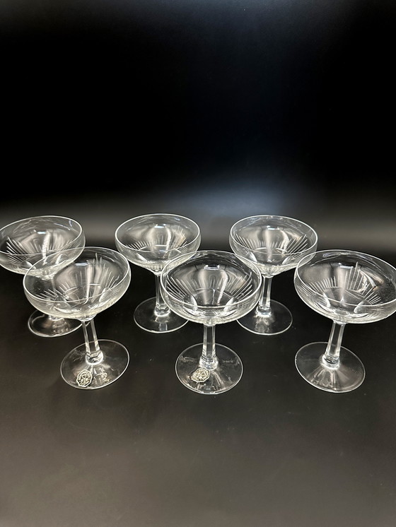 Image 1 of 6 x West Germany Likeurglazen Kristal 60s