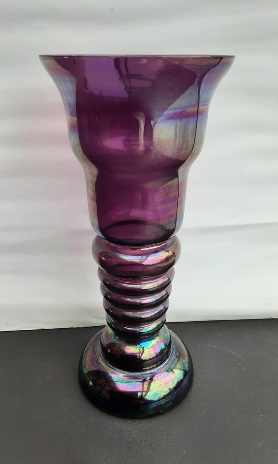 Image 1 of 3 x Doyer vases, crystal, very good, amethyst color