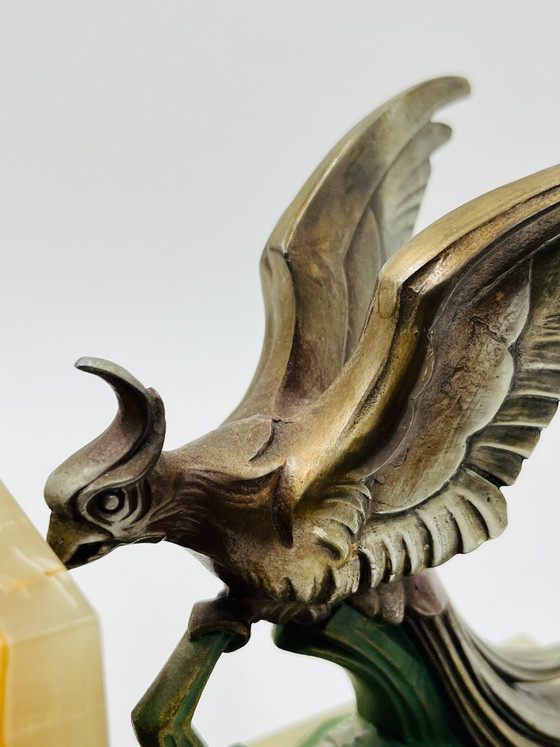 Art Deco Onyx Birds of Paradise Bookends – Decorative Objects, Marble, Metal (photo 7 of 14)