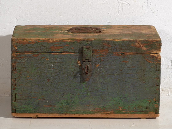 Cassa militare antica con patina verde (c.1910) #67 – Armadi contenitori, Rustic (photo 19 of 39)
