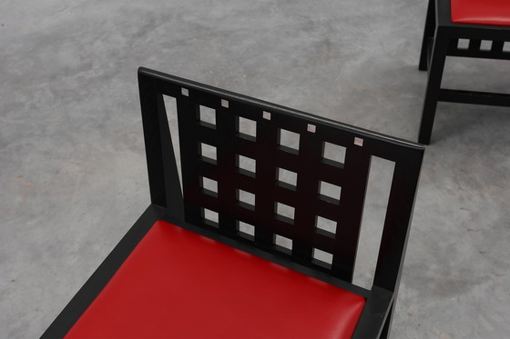 Image 1 of Ensemble de 4 chaises de salle à manger DS3 par Charles Rennie Mackintosh pour Atelier international, Italie, années 1970