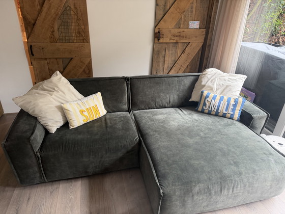 Image 1 of Lounge sofa / corner sofa green velvet