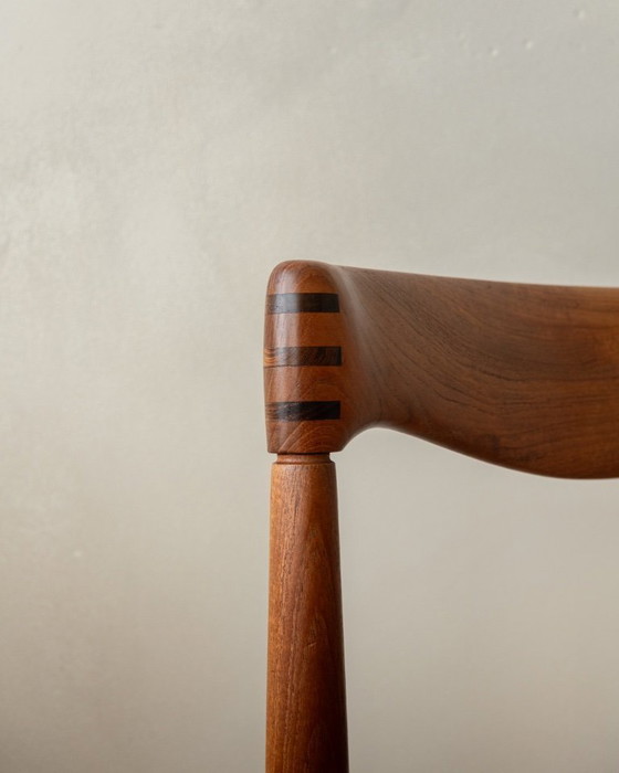 Image 1 of Vintage Dining Chairs by Henry Walter Klein for Bramin Møbler, Danish Teak Paper Cord Dining Chairs, 1960s, Set of 3