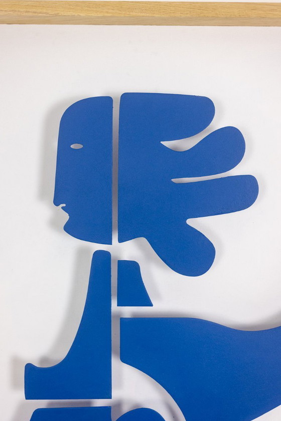 Image 1 of Antonine de Saint Pierre. Letrero Eva en metal lacado azul marino. Contemporáneo.