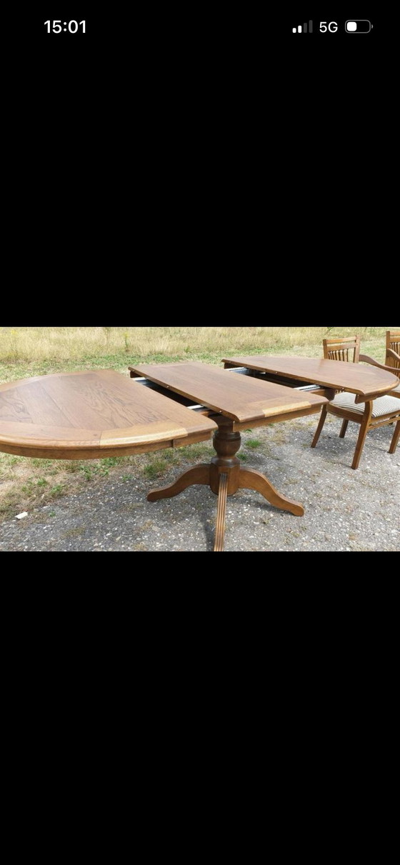 Image 1 of Bannink Jugendstil Esszimmer aus Eiche mit Zwischenregal