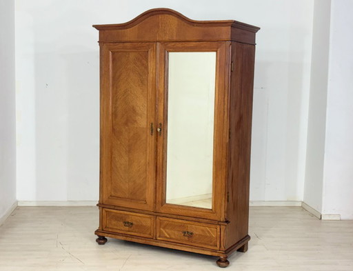 Beautiful Art Nouveau wardrobe / wooden cabinet / linen cupboard / vintage wardrobe