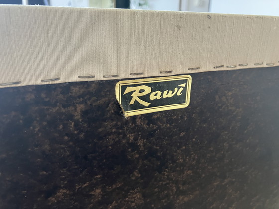 Image 1 of Rawi, jaren 50 bed achterwand met lades lampje en schapjes