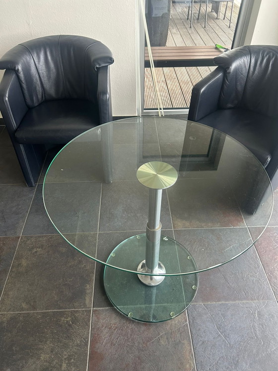 Image 1 of 2 fauteuils en cuir Rolf Benz + table en verre