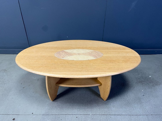 Image 1 of Beech wood coffee table, oval, 1980s
