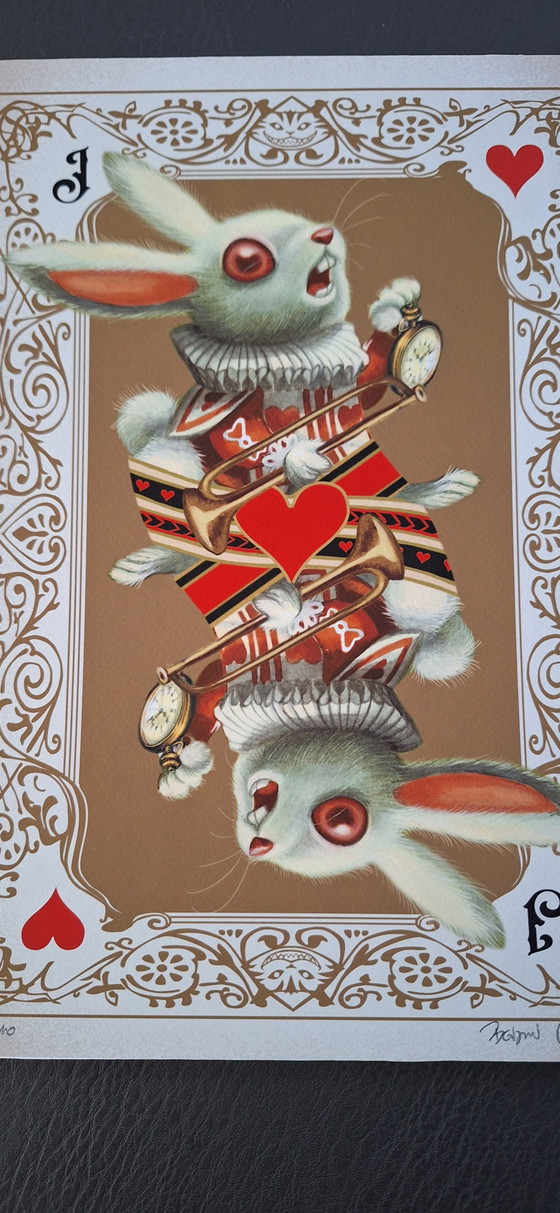 Image 1 of Signierter und nummerierter Kunstdruck von Benjamin Lacombe; Alice, das weiße Kaninchen