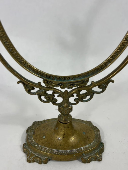 Espejo lourd vintage en laiton, espejo de cortesía, espejo de mesa regulable, da15