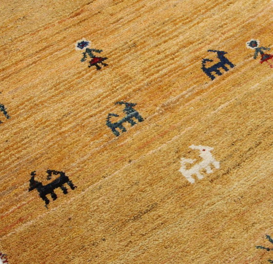 Image 1 of Original Perserteppich Gabbeh Ghashghai Orientteppich 144 cm x 90 cm Alt Natur