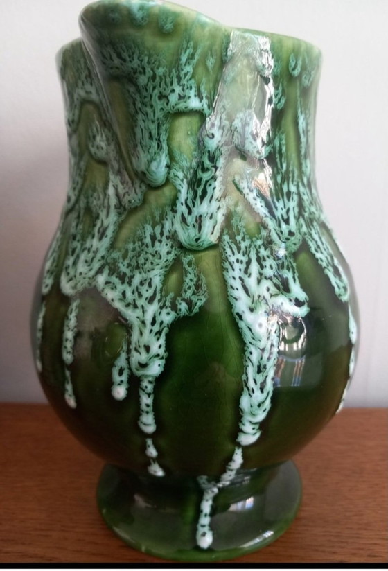 Image 1 of Rare stoneware pitcher signed "Atelier La Colombe" (Jean-Marie Maure) - Vintage 1970s