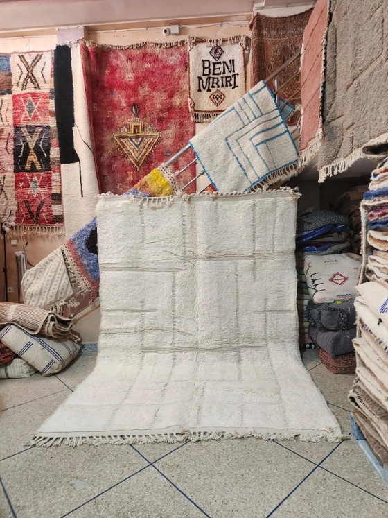 Large Beni Ouarain rug 300x200 cm in natural wool, Berber rug, Rugs & carpets, Cotton, White, Scandinavian (photo 3 of 3)