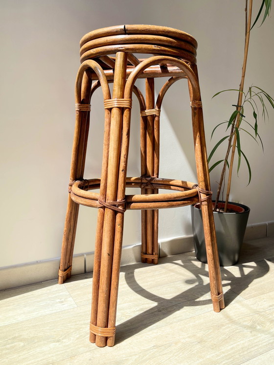 Image 1 of Sgabello da bar vintage in legno curvato, anni '50