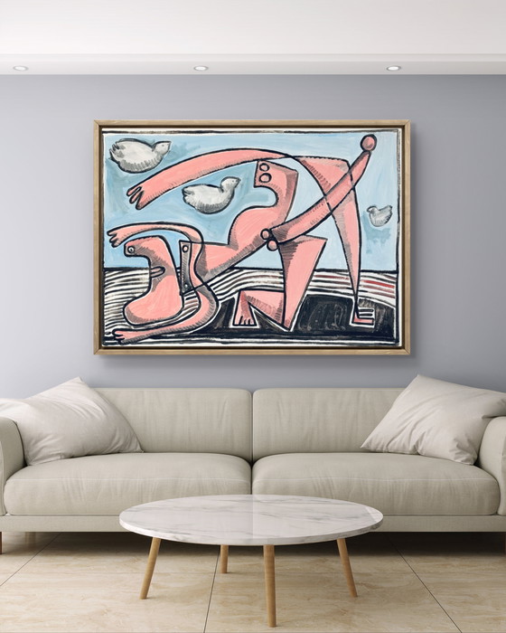 Image 1 of Gundi Falk (1966) Dance of the Lovers - Large Cubist painting on canvas