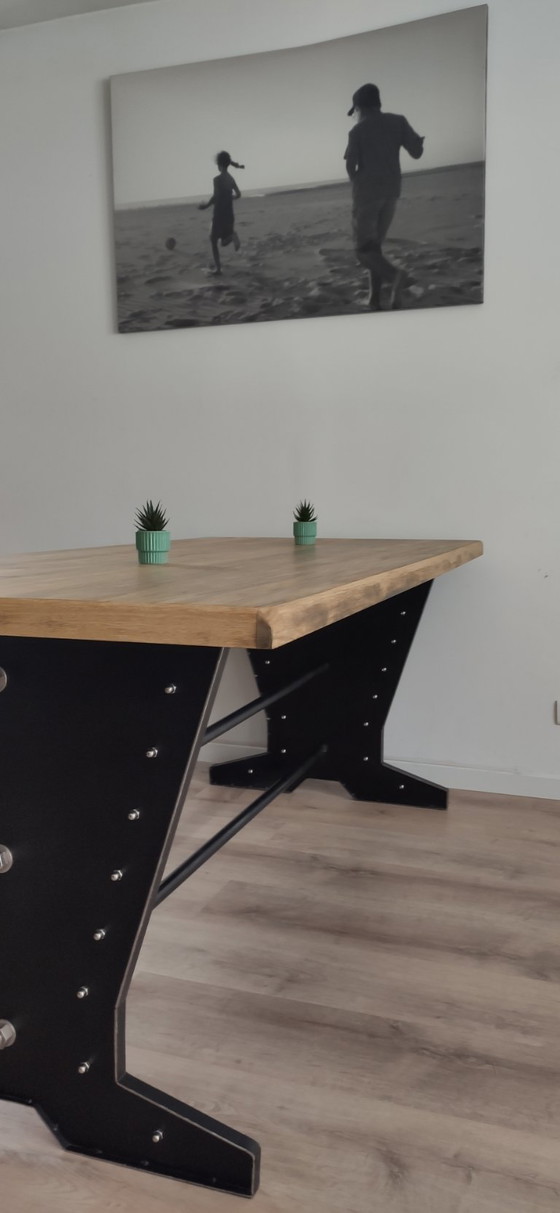 Image 1 of French-made, handcrafted industrial table